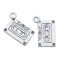 music cassette tape spacer charm beads pendants handmade jewelry diy l258 15pcs 23 3x16 2mm zinc alloy