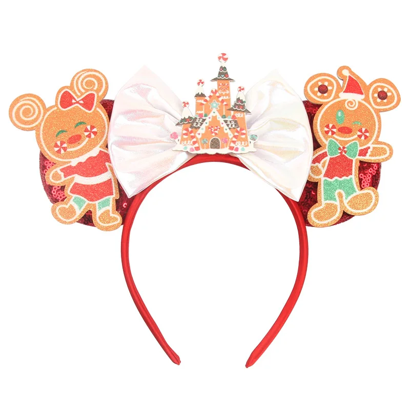 Новая повязка на голову с Микки Маусом и бантом блестками детские аксессуары для