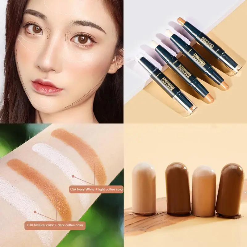 

Contour Stick Double Head Waterproof Matte High Glow Stick Stereo Modification Nose Shadow Silhouette Concealer Pencil Cosmetics
