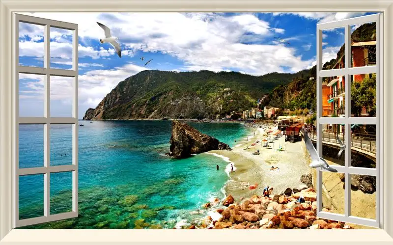 

Пользовательские красивые пляжные обои с голубым небом для гостиной, спальни, настенное покрытие, 3D настенные обои, настенный декор Papel De Parede