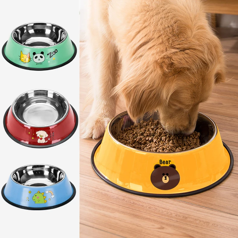 

Thickened Stainless Dog Bowl Large and Small Dog Universal Anti-Overturning Large Cat Bowl Dog Feeder Pets Dogs Accessories