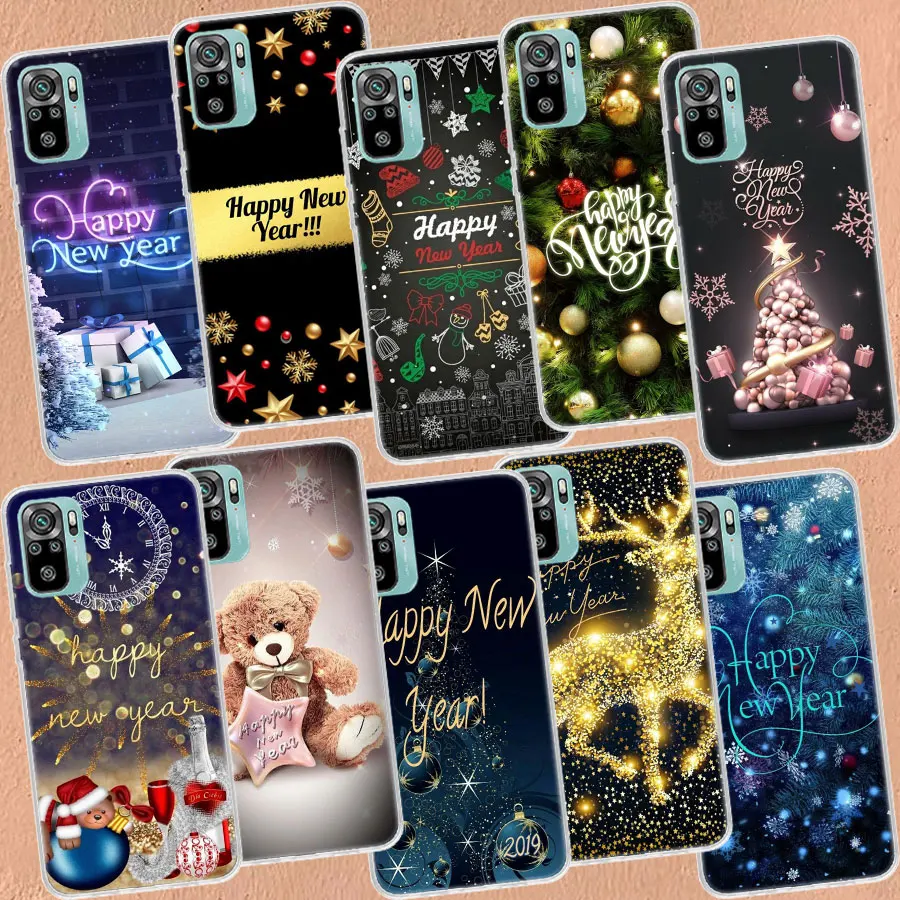 Новогодний чехол для телефона Xiaomi Poco X3 F6 X4 F4 GT M3 M4 M5 M5S X5 X6 Pro 5G F5 F3 F2 F1 Mi Note 10 Lite