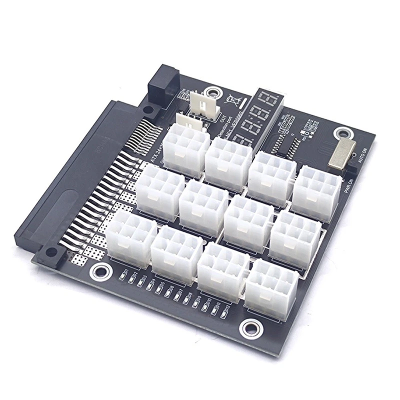 

Mining Breakout Board 12 Port 6Pin Power Module With LED 4Pin Cable For Dell PSU Server With 6Pin To 8Pin Power Cable