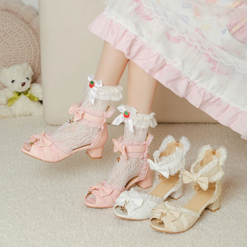 

Босоножки женские с открытым носком, 4 см, розовые/белые