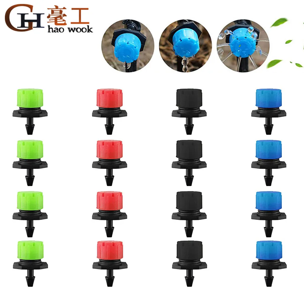 

30-800Pcs Garden 4/7MM Adjustable Micro Nozzle Drip Irrigation System 1/4'' Watering Sprinkler Anti-clogging Emitter Dripper