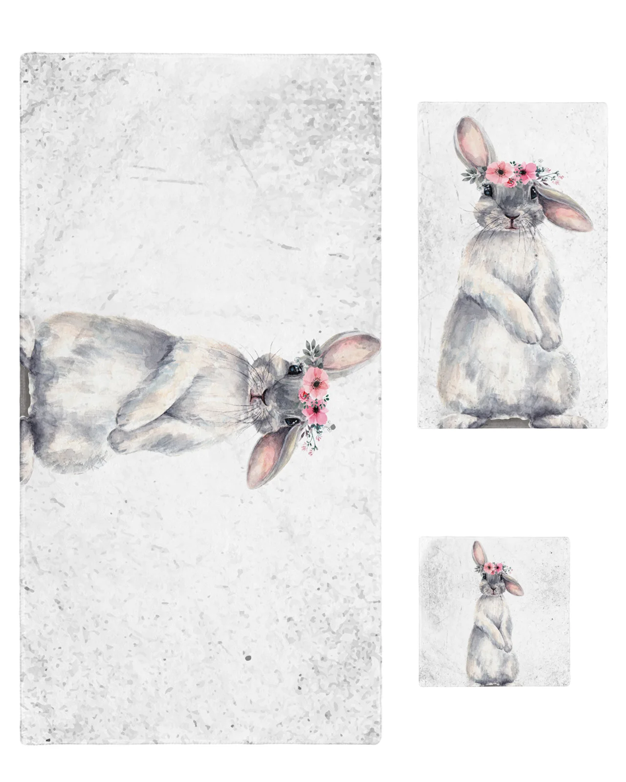 

3 шт., набор банных полотенец с изображением кроликов