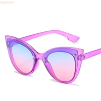 2021 new fashion big frame cat eye sunglasses for women female trend ins gradient sun glasses street shooting leopard eyewear