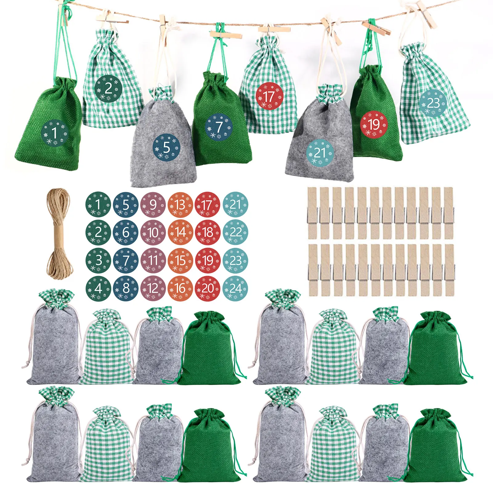 Календарь на шнурке для Вента подвесной подарок Рождество 24 дня