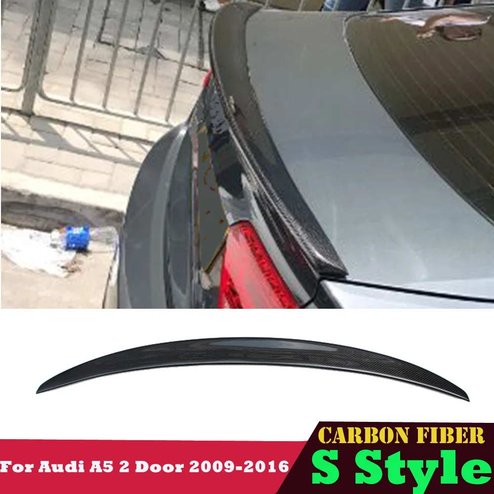 

S5 Style Carbon Fiber Rear Trunk Wings Boot Spoiler for Audi A5 2 Door Coupe 2009-2016 Gloss Black