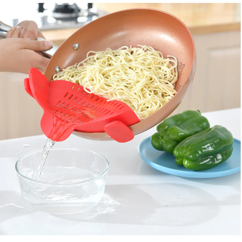 

Multifunction Silicone Strainer Kitchen Drain Colander Liquid Drainer Adjustable Cooking Tool Home Washing Pasta Vegetable
