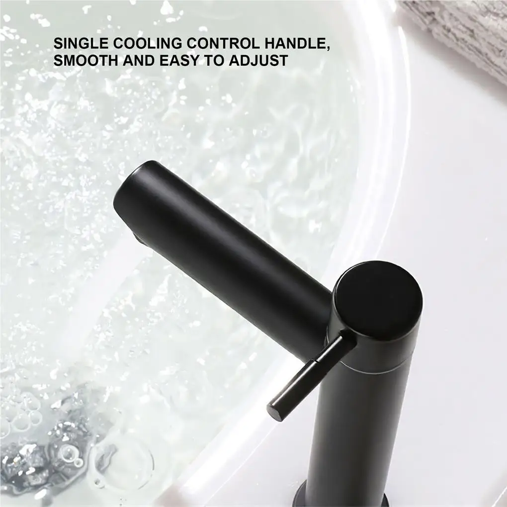 

Stainless Steel Single Cold Basin Faucet Smooth Flow Bathroom Firm Faucets Rust-proof Water Tap Cleaning Equipment