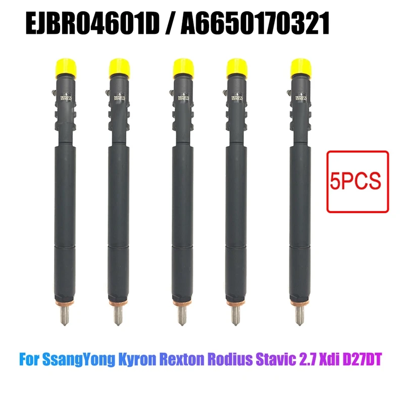 

5PCS New CRDI-Diesel Fuel Injector Nozzle EJBR04601D / A6650170321 For Ssangyong Kyron Rexton Rodius Stavic 2.7 Xdi