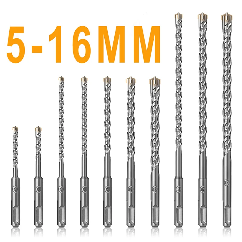 110/160/210MM SDS Plus Bits Set Rotary Electric Hammer Drill Bits for Marble Wall Concrete Brick Masonry Bit Concrete Drill Bits