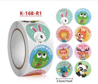 

Круглые наклейки с животными Coliky 500 шт.