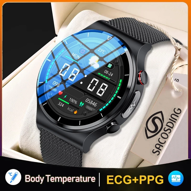 

New ECG+PPG Smart Watch Men Blood Oxygen Heart Rate Watches IP68 Waterproof Fitness Tracker Smartwatch For Huawei Xiaomi realme
