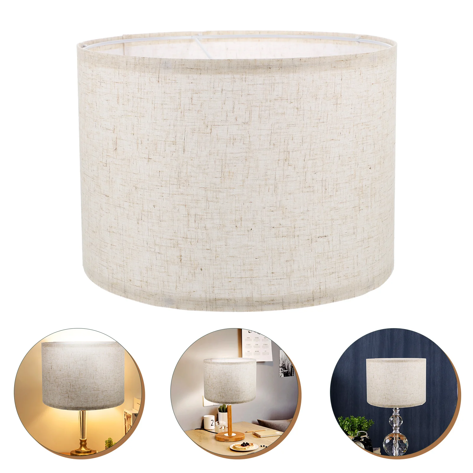 

Lamp Shade Linen Cover Lampshade Light Floor Clipdrum Beside Nightstand Table Standing Desktop Chandelier Wall Decorative