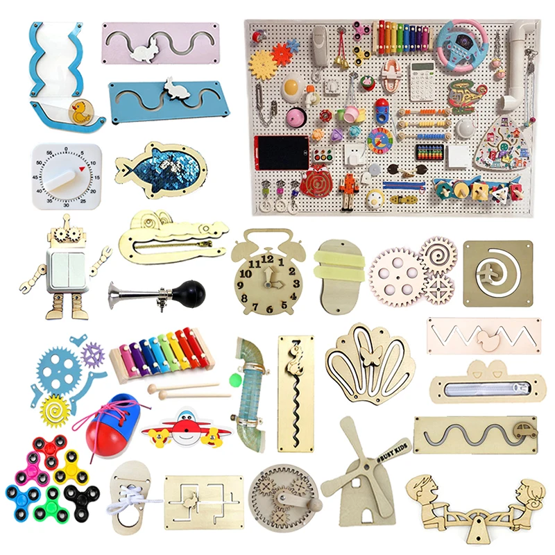 

Kid Busy Board Accessories Material DIY Montessori Activity Board Component Teaching Aids Baby Education Learning Skill Toy Part
