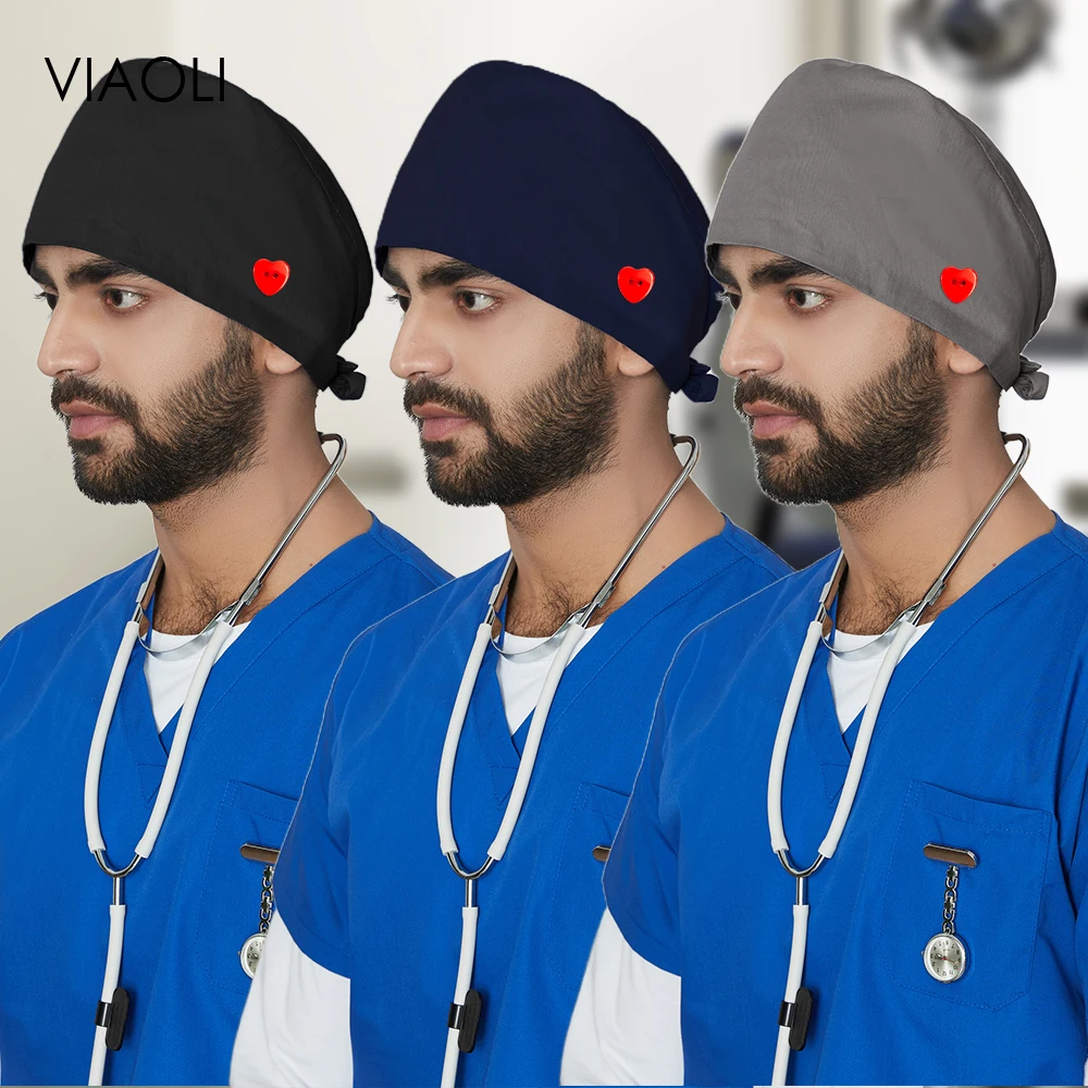 

Оптовая продажа, регулируемые мужские хлопковые шапки унисекс, шапки для работы в салоне красоты, хирургическая шапка, головные уборы для в...