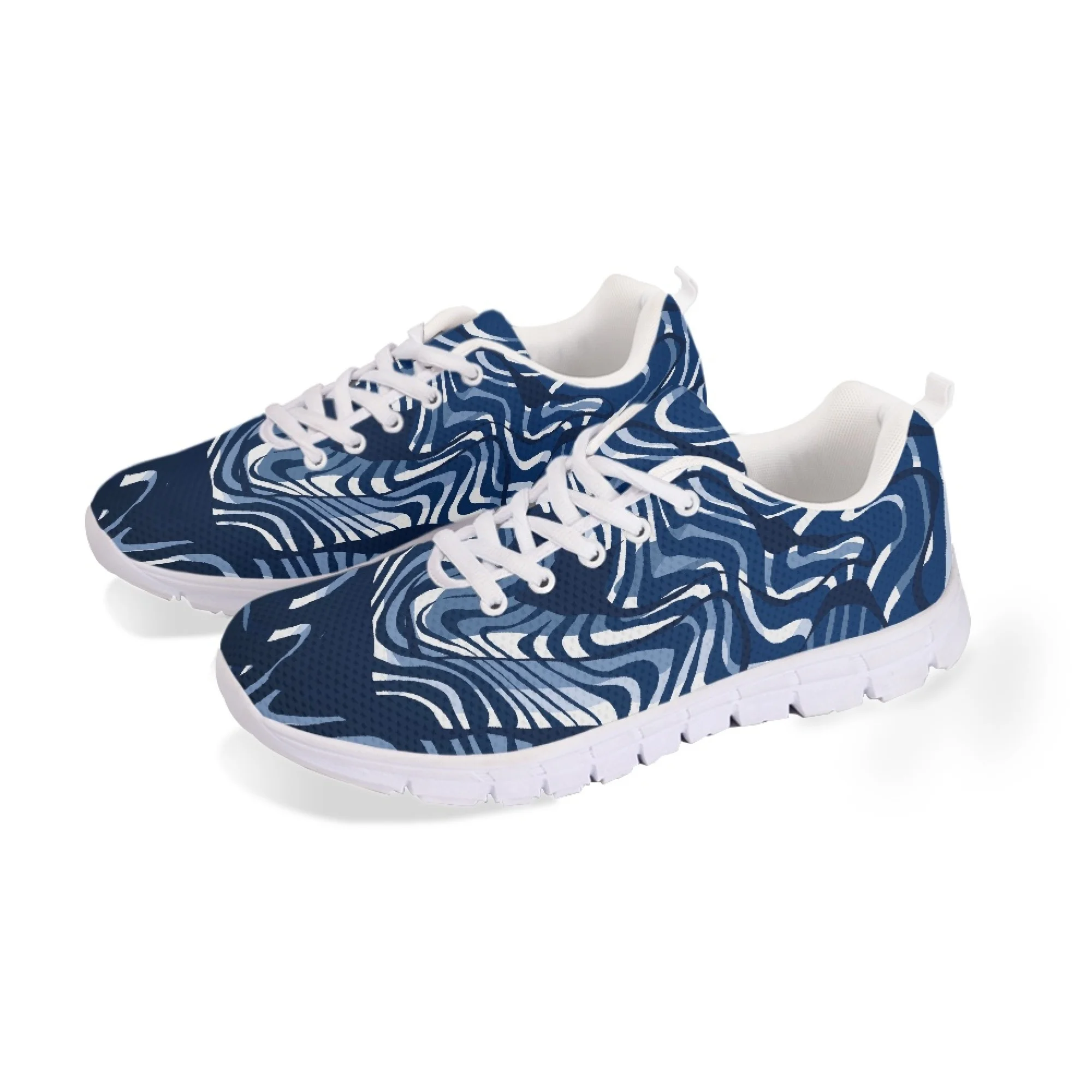 Yikeluo Men Shoes Luxury Brand High Quality Flats Shoes Casual Male Air Mesh Light 3D Print Women's Lace Up Sneakers Zapatilla