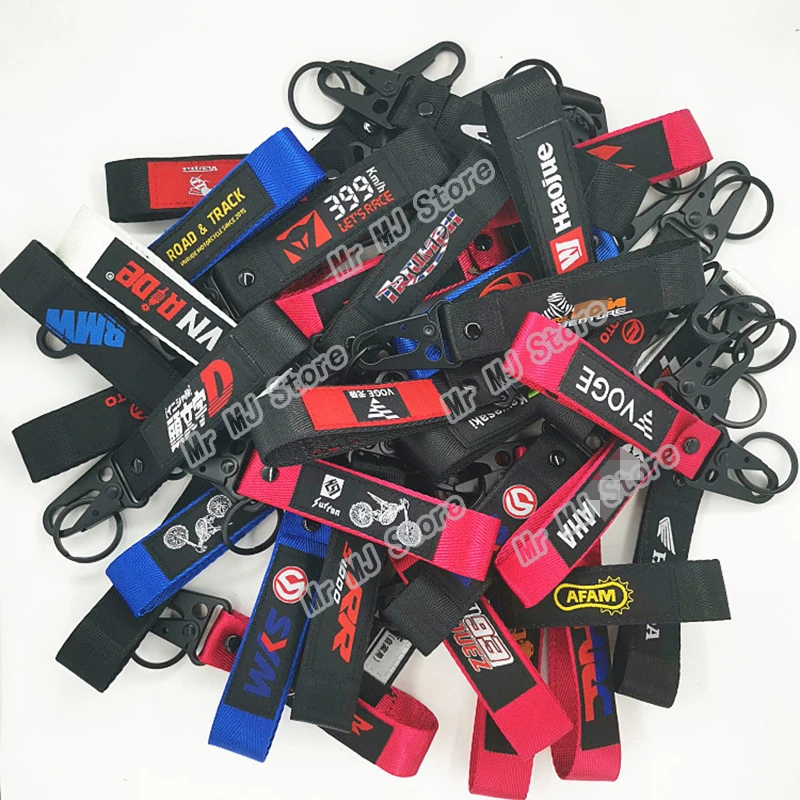 

1PC Car Styling Nylon Keychain Embroidery Lanyard For JDM GPR Aprilia Yoshimura benelli CF Motorcycle Auto Keyring Accessories
