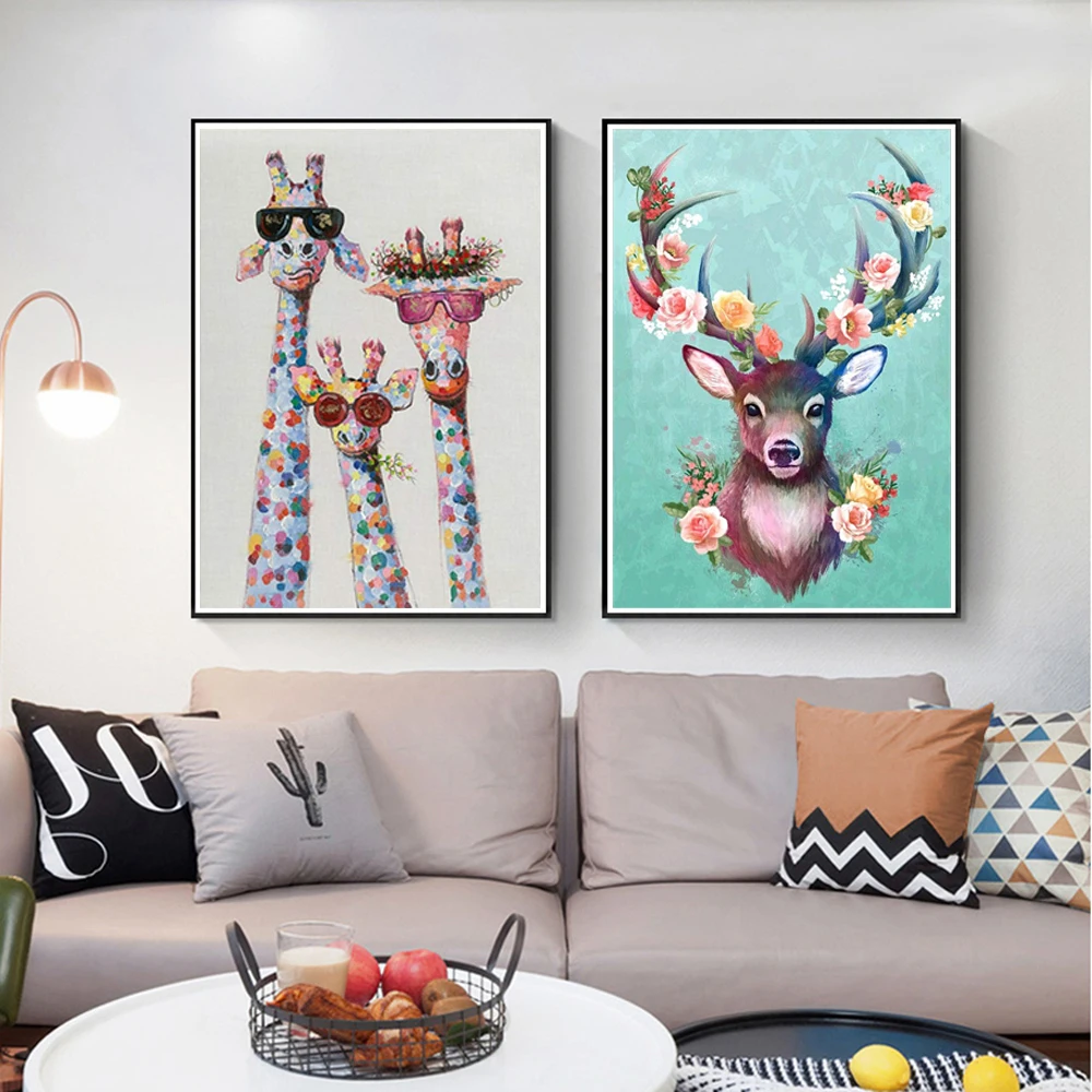 Алмазная 5D картина сделай сам животное кот тигр олень круглая мозаика вышивка