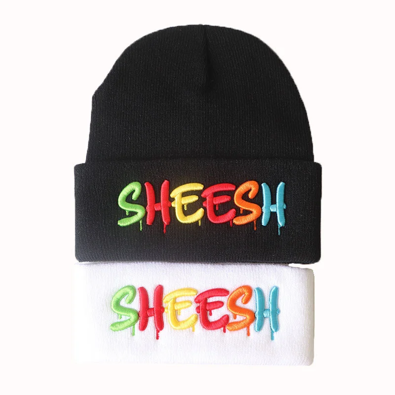 

New Letter Embroidered Winter Warm Caps For Men Women Fashion Trend Knitted Hat Female Outdoor Skling Casual Beanie Hats For Men