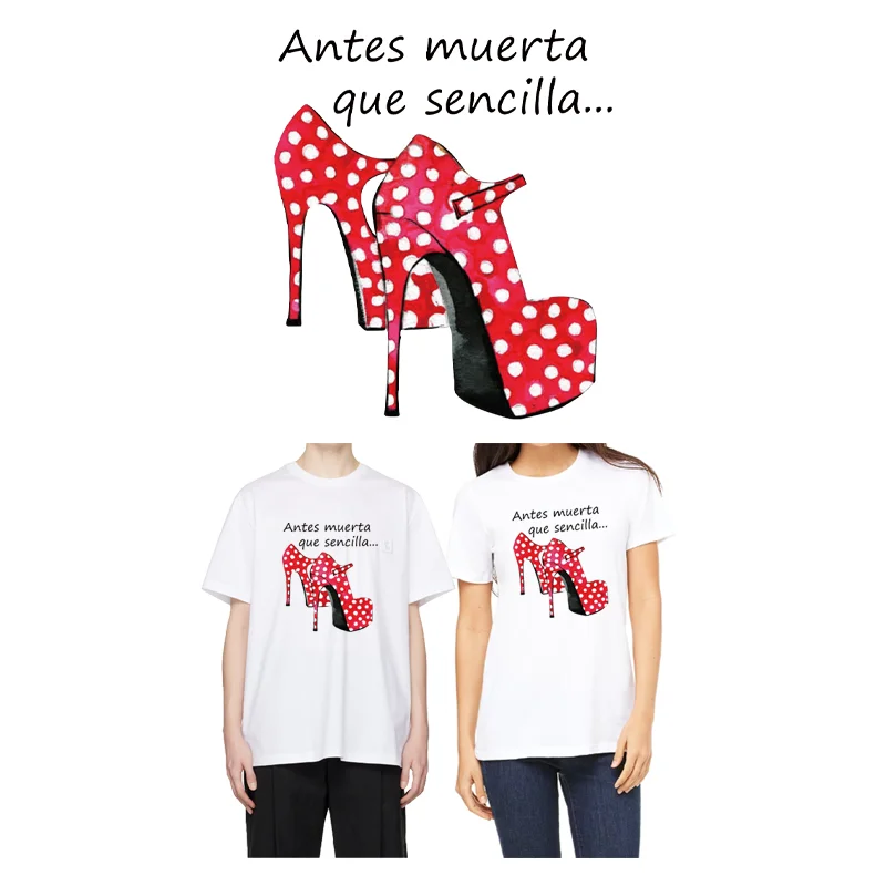 

Vinyl Heat-Adhesive Patches For Clothes;Creative cartoon red high heels Pattern Sticker