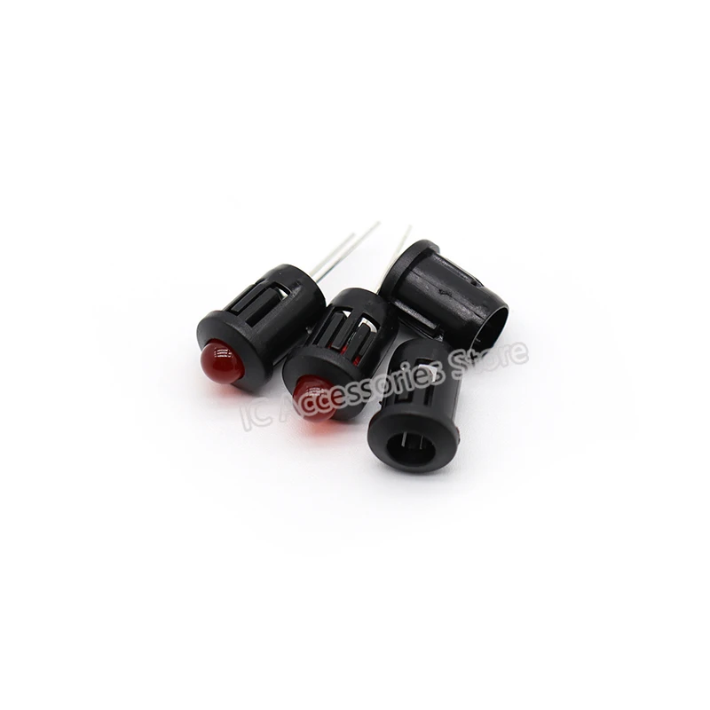

50pcs Without lamp holder 5MM single long set lamp cover F5 long buckle black lampshade plastic can take small card head