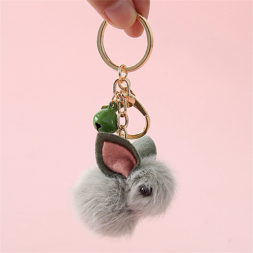 

Cute Fur Plush Rabbit Strawberry Teddy Keychain Fluffy Cartoon Animal Key Chains for Women Girl Kawaii Bag Car Pendant
