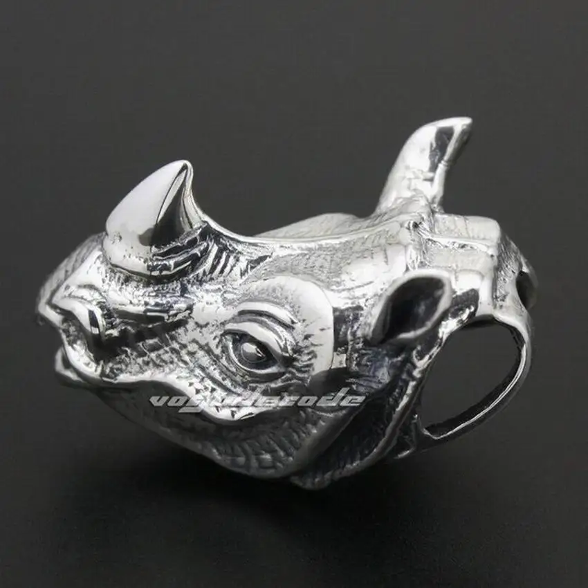 Подвеска в виде головы носорога из стерлингового серебра 925 пробы подвески