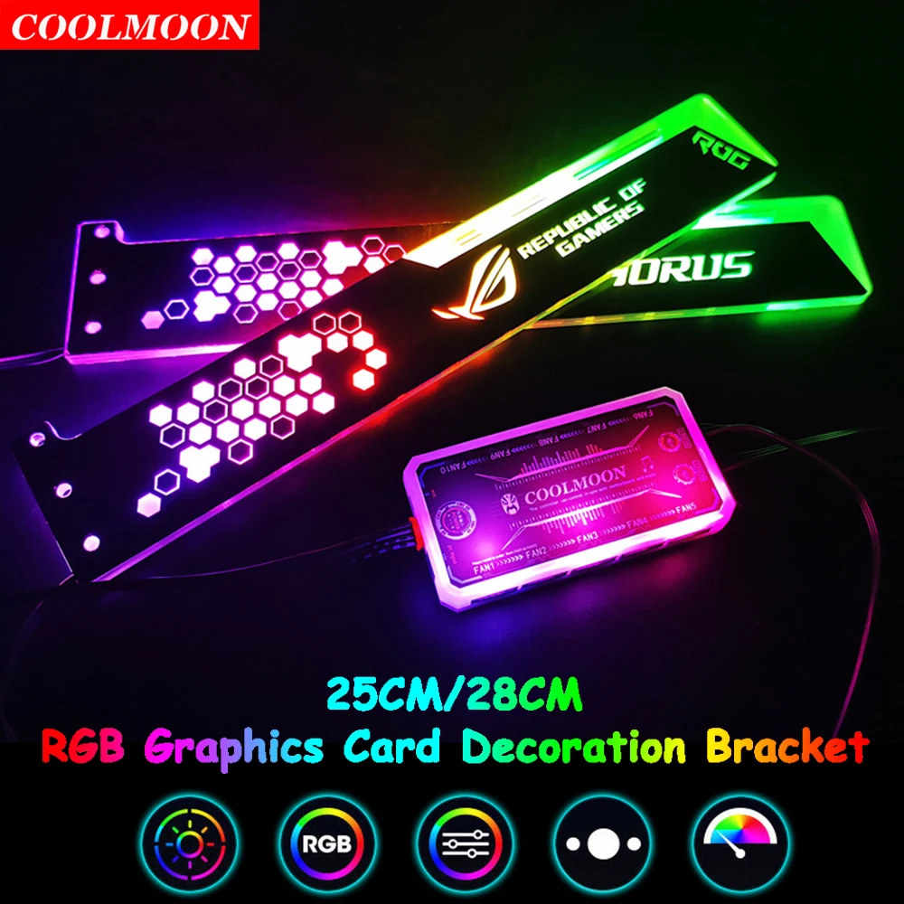 

Подставка для видеокарты Coolmoon, 5 В, 4 контакта, RGB