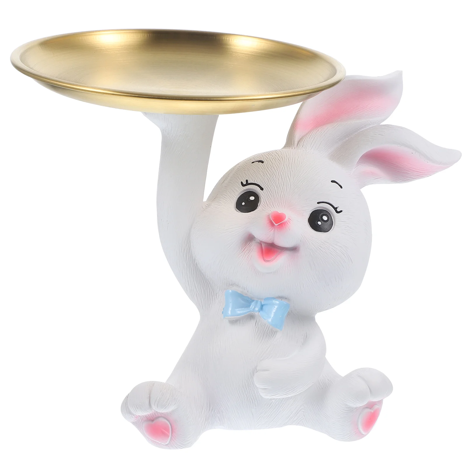 

Bunny Tray Jewelry Rabbit Dish Figurine Trinket Plate Easter Key Storage Sculpture Animal Cupcake Dessert Stand Display