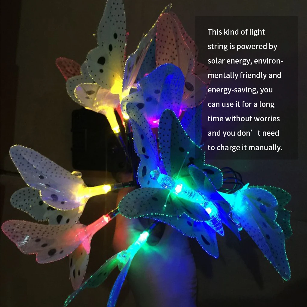 

LED Solar String Light Butterfly Insect Solar Fairy String Lights Waterproof Outdoor Decoration Lamp For Garden Window Yard