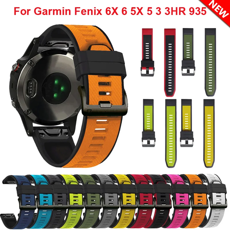 

Silicone Quick Release Watchband Straps For Garmin Fenix 6 6X Pro 5X 5 Plus 3 3HR Fenix 7X 7 Epix Forerunner 935 945 Wirstbands