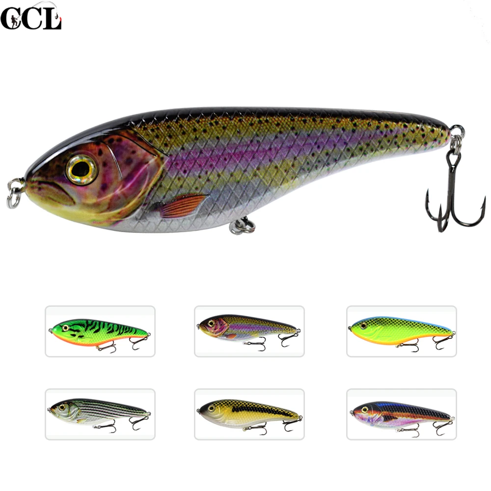 

CCLTBA 6 шт./лот большая игра 15 см 81 г Джеркбейт рыболовные тонущие воблеры на щуку и щуку твердая приманка рыболовная приманка