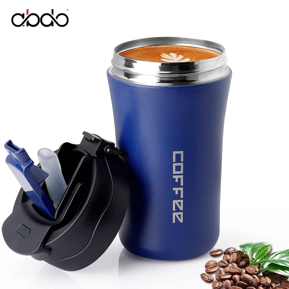 

Insulated Coffee Mug with Straw Vacuum Cup Double-Wall Tumbler Stainless Steel Cold Thermos Bottle Leak Proof Coffee Thermal