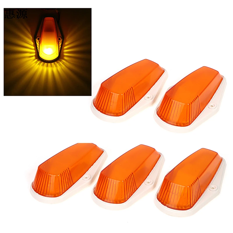 

5* Amber 12V-24V CAB Marker Roof LED Light Warning Lamp For Truck Trailer