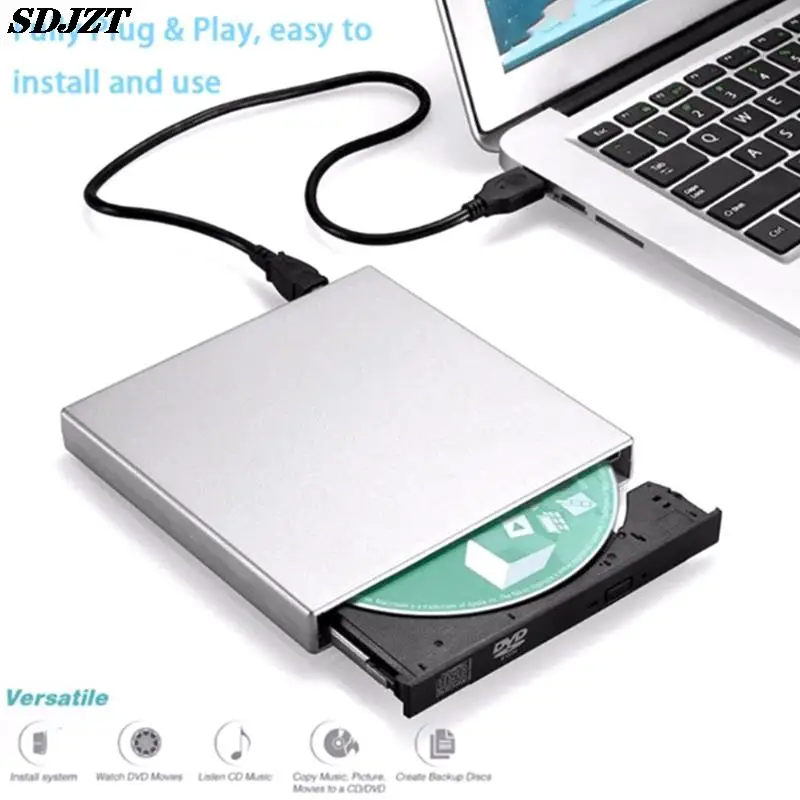 

Professional External DVD Drive Slim Low Noise External DVD Player USB 2.0 DVD/VCD/CD-RW Burner Writer Player