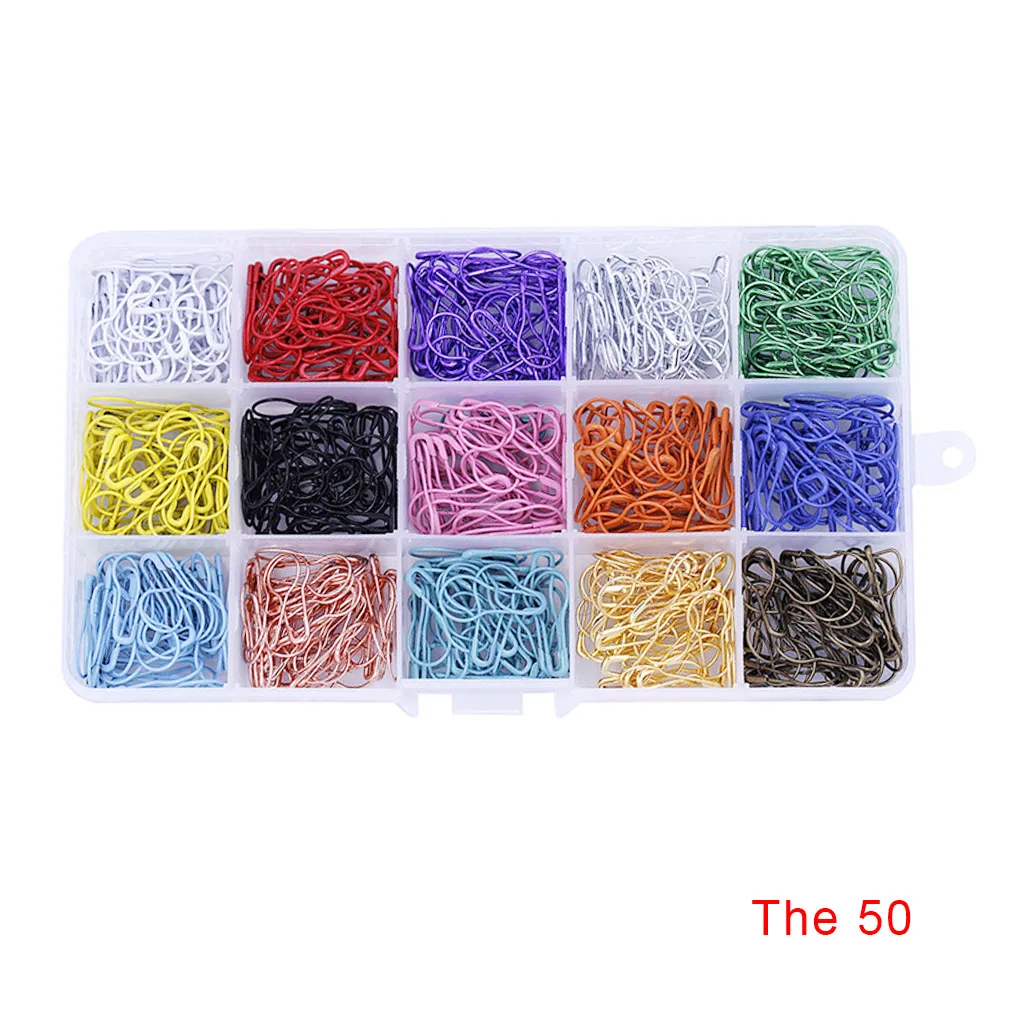 

750pcs 15 Colors Safety Pins Knitting Locking Crafting DIY Craft Marking Gourd Metal Clips