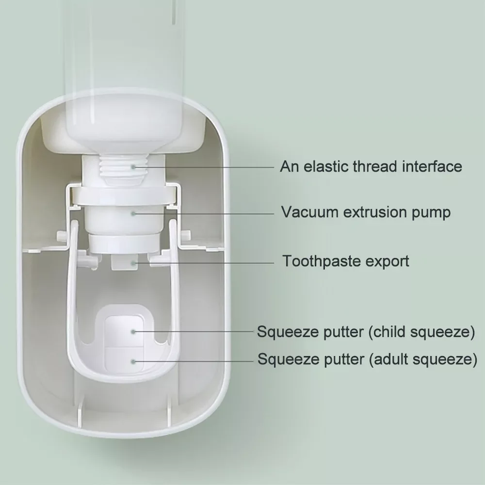 

Toothpaste Dispenser Squeezers Toothpaste Tooth Dust-proof Toothbrush Holder Wall Mount Stand Bathroom Accessories Set