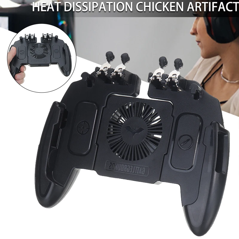 

1pc M11 Six Finger Game Controller Cooling Gamepad Trigger For PUBG Auxiliary Artifact Support 4.7-6.5 Inch Screen Mobilephone