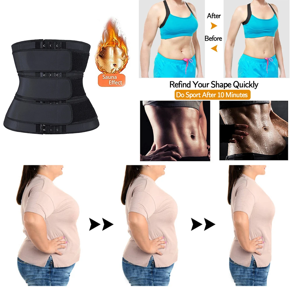 

Women Waistband Corset Cincher Neoprene Fitness Waist Trainer Slimming Weight Loss Body Shaper Gym Fat Burning Workout Belt