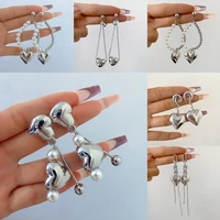 love pearl drop earrings for women niche design long tassel zircon stylish ladies drop earrings jewelry factory wholesale direct