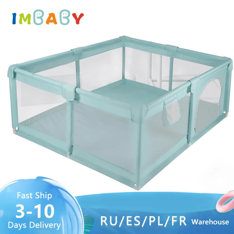 

Детский манеж IMBABY с бесплатными океанскими шариками, большая детская игровая площадка, пенопластовый манеж для детей, безопасный забор с шариками, редкий детский манеж