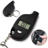 dropshipping mini keychain style tire gauge digital lcd display car air pressure tester meter auto motorcycle safety alar