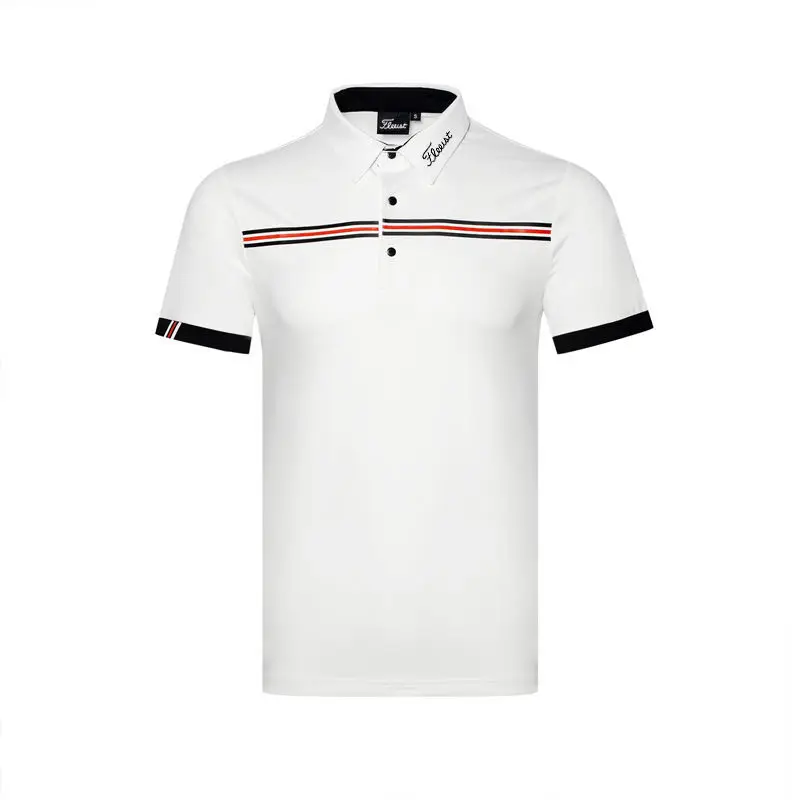 Summer Golf Shirts Men's Short-sleeved T-shirt Top Sports Casual Quick-drying Breathable Elastic Golf Clothing Outdoor Jersey