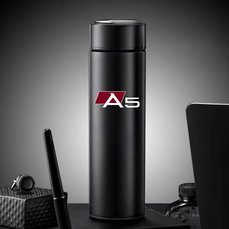 

500ml Stainless Steel Cup Portable Temperature Display Insulation Bottle for audi A5 A4 A3 A6 A7 A8 Q3 Q5 Q7 Q8 Car Accessories