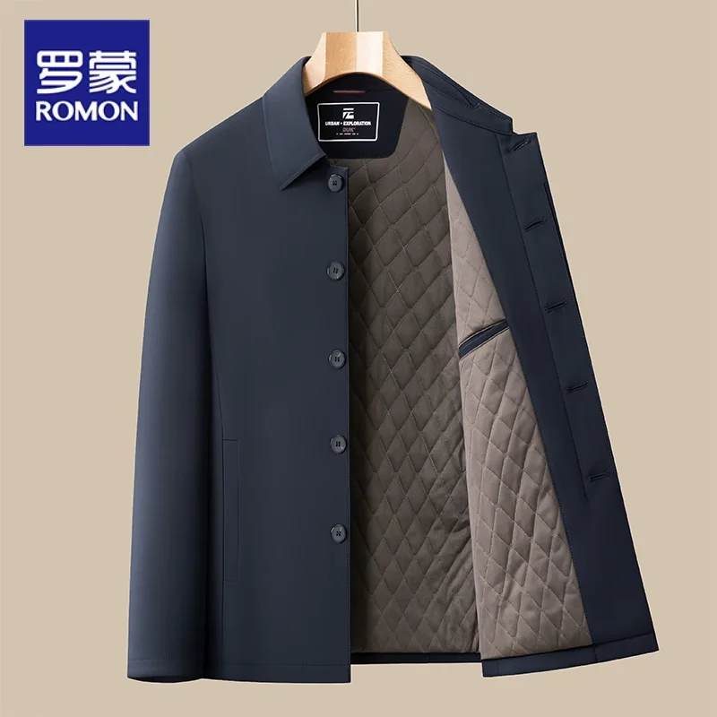 Зимний пуховик Romon мужской утепленный с лацканами новинка 2024 повседневная теплая