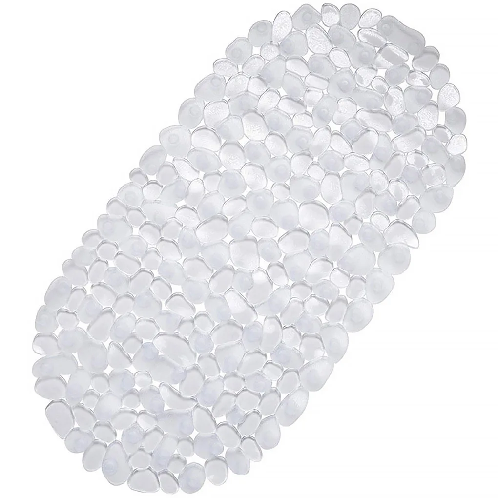 

Bathroom Non-slip Floor Mat PVC Thicken Pebble Anti-skid Shower Bath Foot Pad with Suction Cup