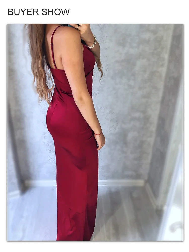 Женское коктейльное платье на бретельках весеннее Плиссированное эластичное